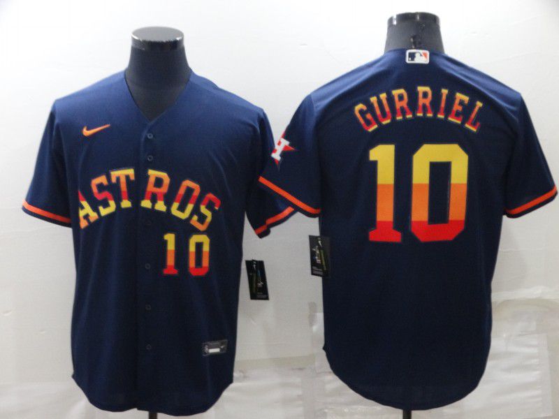 Men Houston Astros #10 Gurriel Blue Rainbow Edition Game Nike 2022 MLB Jersey->houston astros->MLB Jersey